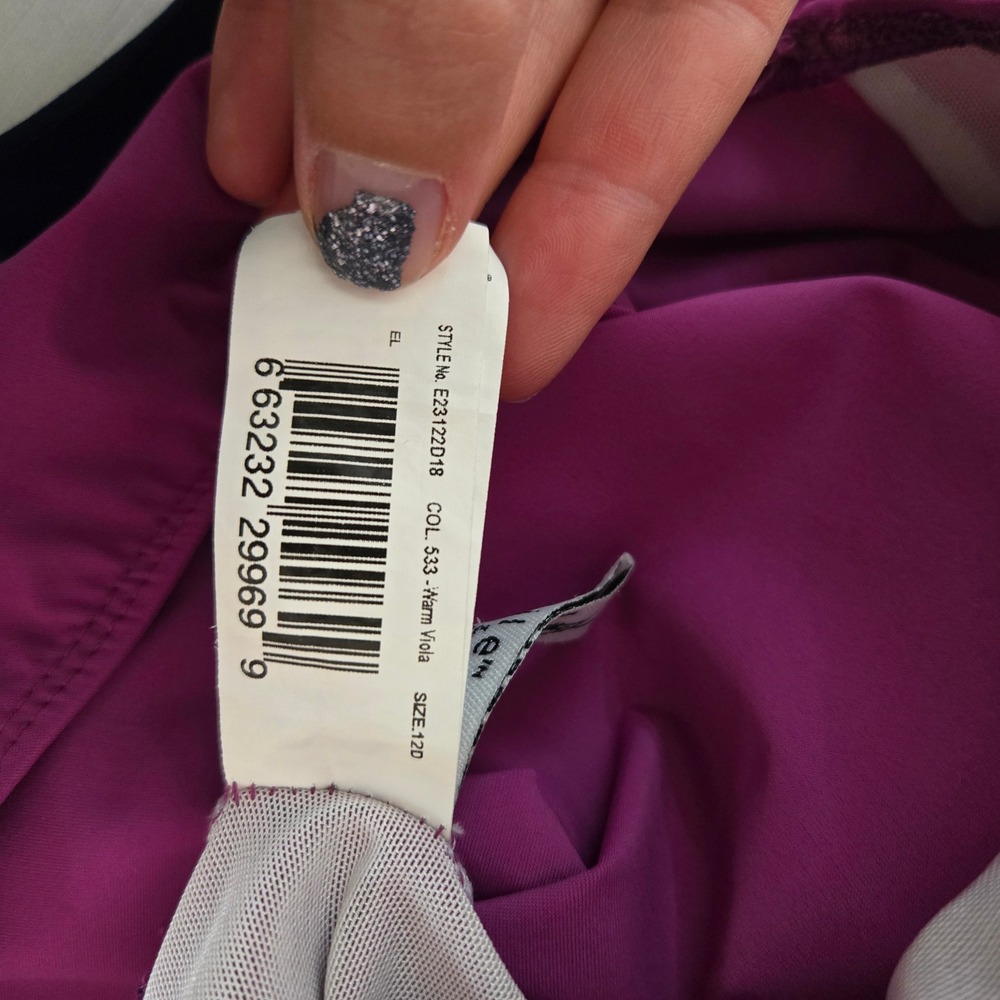 Profile by Gottex Purple Peplum One Piece Swimsuit Size 12D - Picture 5 of 7
